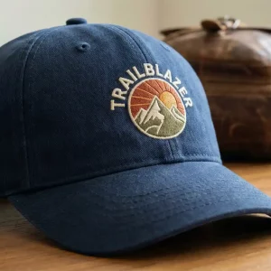 Close-up view showing the clean, crisp stitching and smooth finish of high-quality embroidery on fabric