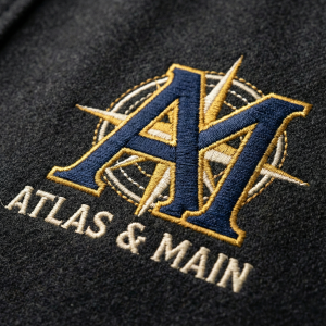 High-quality embroidered company logo on apparel showcasing brand recognition and professionalism