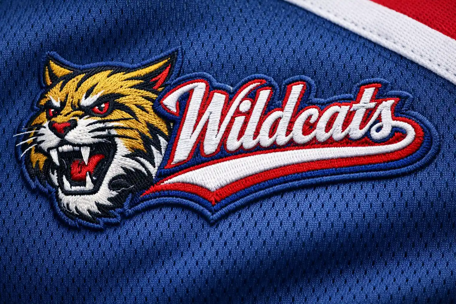 Custom embroidery for sports teams displayed on uniforms and branded apparel with detailed stitched logos